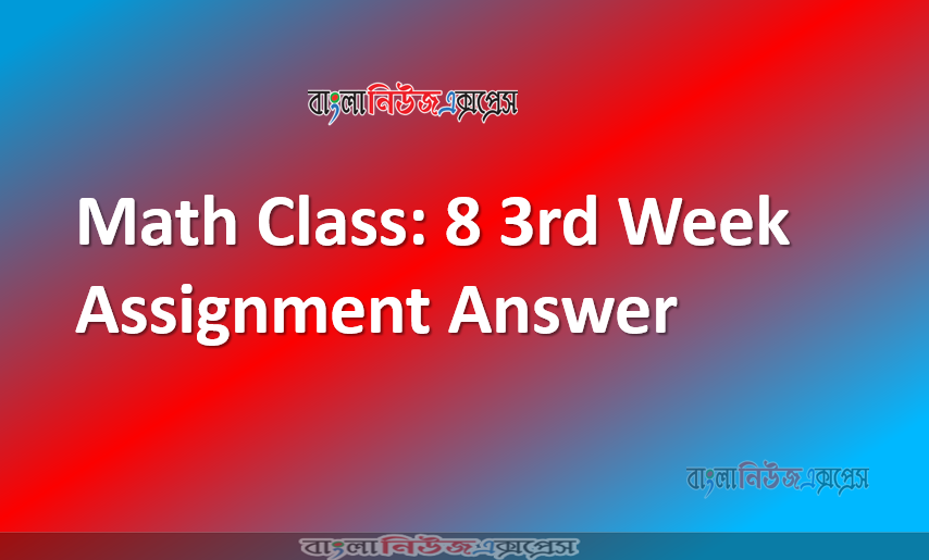 Math Class: 8 3rd Week Assignment Answer