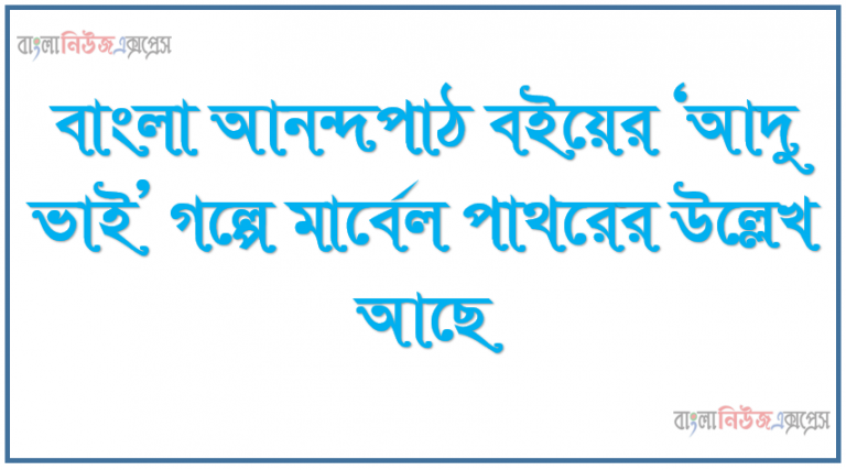 বাংলা আনন্দপাঠ বইয়ের ‘আদু ভাই’ গল্পে মার্বেল পাথরের উল্লেখ আছে