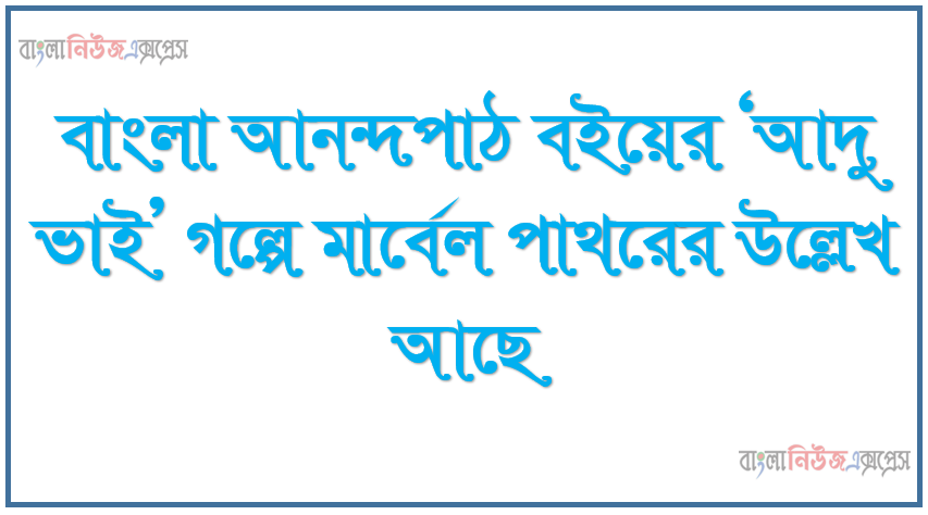 বাংলা আনন্দপাঠ বইয়ের ‘আদু ভাই’ গল্পে মার্বেল পাথরের উল্লেখ আছে