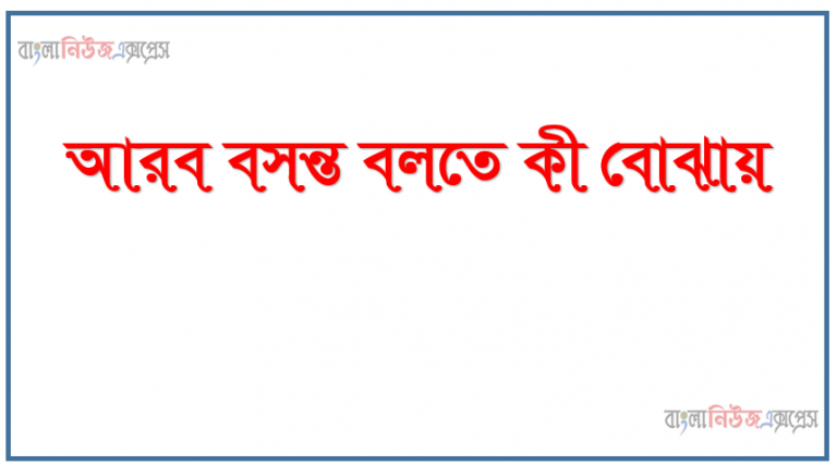 আরব বসন্ত বলতে কী বোঝায়,আরব বসন্তের আরেক নাম কী