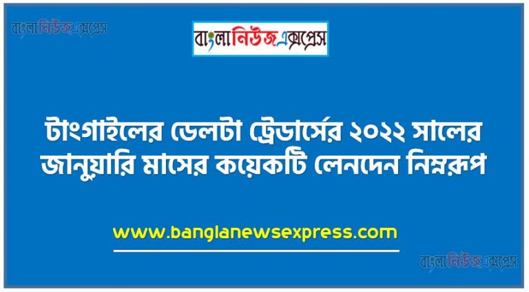 টাংগাইলের ডেলটা ট্রেডার্সের ২০২২ সালের জানুয়ারি মাসের কয়েকটি লেনদেন নিম্নরূপ,প্রারম্ভিক লিখন হিসেবে জাবেদার ধারণা ও গুরুত্ব ব্যাখ্যা করতে পারবে, জাবেদার শ্রেণিবিভাগ করতে পারবে। লেনদেনের সাধারণ জাবেদা দাখিলা প্রদান করতে পারবে