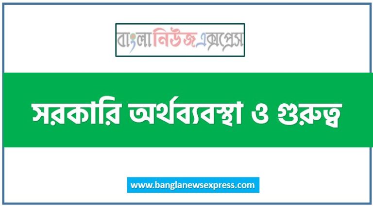 সরকারি অর্থব্যবস্থা ও গুরুত্ব, সরকারি অর্থব্যবস্থা গুরুত্ব নিয়ে আলোচনা করো,সরকারি অর্থব্যবস্থা কি?, সরকারি অর্থব্যবস্থার গুরুত্ব,সরকারি আয়ের উৎসসমূহ, কর রাজস্ব কাকে বলে