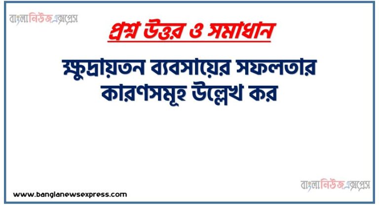 ক্ষুদ্রায়তন ব্যবসায়ের সফলতার কারণসমূহ উল্লেখ কর, আলোচনা করো ক্ষুদ্রায়তন ব্যবসায়ের সফলতার কারণসমূহ, ক্ষুদ্রায়তন ব্যবসায়ের সফলতার কারণসমূহ আলোচনা,ক্ষুদ্র ব্যবসায়ের সুফলের কারন, ক্ষুদ্র ব্যবসায়ের উন্নয়নের ধারা