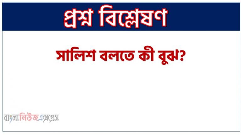 সালিশ কী?, সালিশ বলতে কী বুঝ?,সালিশ কাকে বলে?, সালিশ সম্পর্কে ধারণা দাও,গ্রাম সালিশ ব্যবস্থা, সালিশ কাকে বলে,সালিশি প্রক্রিয়া আলোচনা কর