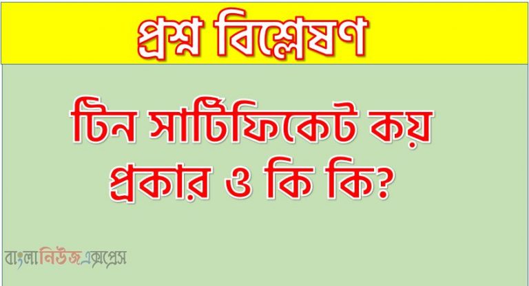 টিন সার্টিফিকেট কয় প্রকার ও কি কি?,টিন সার্টিফিকেট এর প্রকারভেদ আলোচনা করো, TIN সার্টিফিকেট এর প্রকারভেদ আলোচনা করো, টিআইএন এর প্রকারভেদ আলোচনা করো