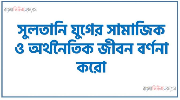 সুলতানি যুগের সামাজিক ও অর্থনৈতিক জীবন বর্ণনা করাে, সুলতানি যুগে বাংলার আর্থ-সামাজিক অবস্থার বর্ণনা দাও, দিল্লি সালতানাতের আর্থসামাজিক অবস্থা, সুলতানি আমলে অর্থনৈতিক অবস্থা, সুলতানি যুগের সামাজিক অবস্থা, সুলতানী আমলে উপমহাদেশের আর্থ-সামাজিক ও প্রশাসনিক অবস্থা