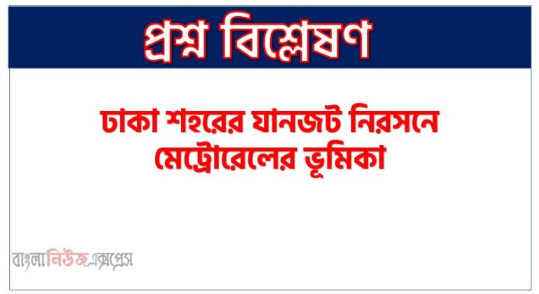 ঢাকা শহরের যানজট নিরসনে মেট্রোরেলের ভূমিকা,ঢাকা শহরের যানজট নিরসনে মেট্রোরেলের ভূমিকা সম্পর্কে একটি অনুচ্ছেদ লিখুন