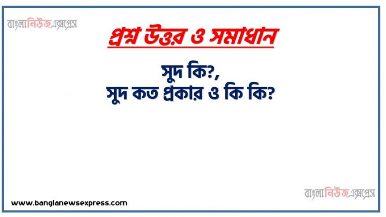 সুদ কি?,সুদ কত প্রকার ও কি কি?,মোট সুদ কি? ,নিট সুদ কি ? , ভারসাম্য সুদের হার কাকে বলে? ,চক্রবৃদ্ধি সুদ কি?,রিজার্ভ মুদ্রা কি?
