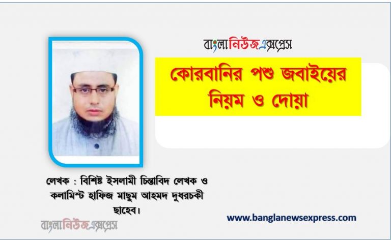 কোরবানির পশু জবাইয়ের নিয়ম ও দোয়া,কোরবানির পশু জবাই করার নিয়ম,কুরবানির পশু জবাইয়ের নিয়ম ও দোয়া