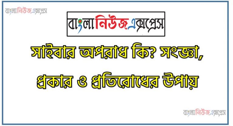 সাইবার অপরাধ কি?,সাইবার অপরাধের প্রকারভেদ,সাইবার অপরাধ প্রতিরোধের উপায়,