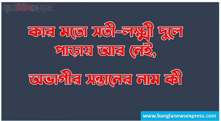 কার মতো সতী-লক্ষ্মী দুলে পাড়ায় আর নেই,অভাগীর সন্তানের নাম কী, কাঙালীর বাবার নাম কী,