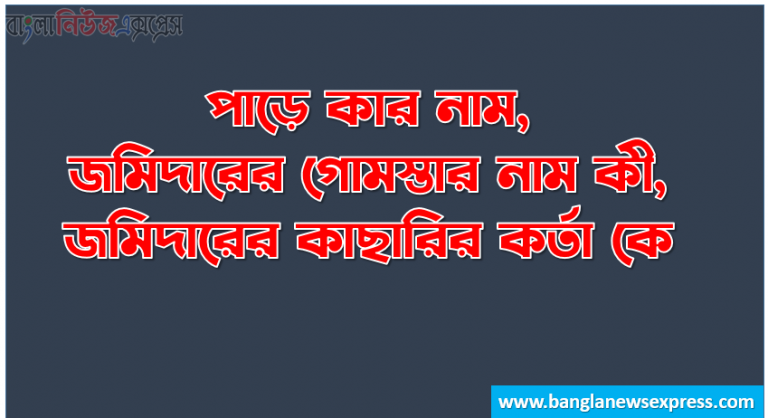 পাড়ে কার নাম, জমিদারের গোমস্তার নাম কী,জমিদারের কাছারির কর্তা কে, কোথায় গর্ত খুঁড়ে অভাগীকে শোয়ানো হলো