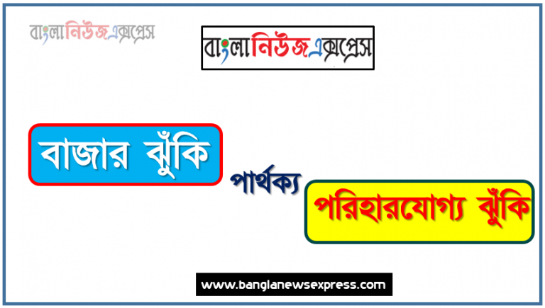 বাজার ঝুঁকি ও পরিহারযোগ্য ঝুঁকি পার্থক্য, বাজার ঝুঁকি vs পরিহারযোগ্য ঝুঁকি পার্থক্য, বাজার ঝুঁকি ও পরিহারযোগ্য ঝুঁকি মধ্যে পার্থক্য আলোচনা