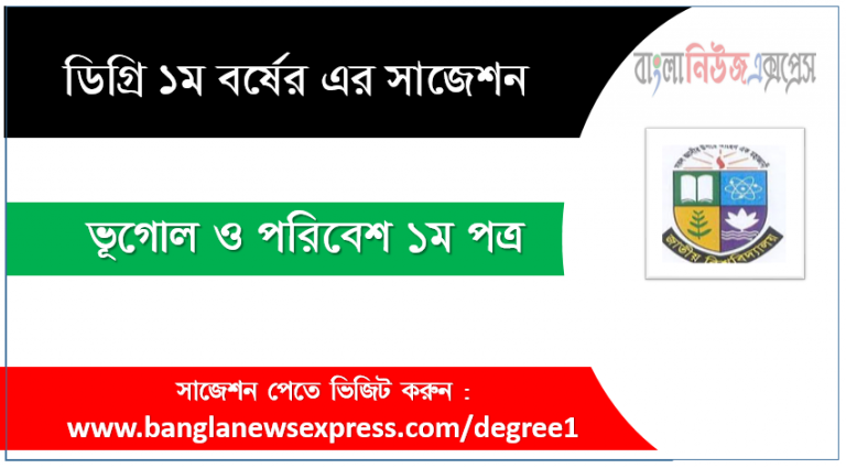 Geography 1st paper Suggestion PDF Degree Geography 1st paper Suggestion Geography 1st paper Degree 1st Year Suggestion PDF