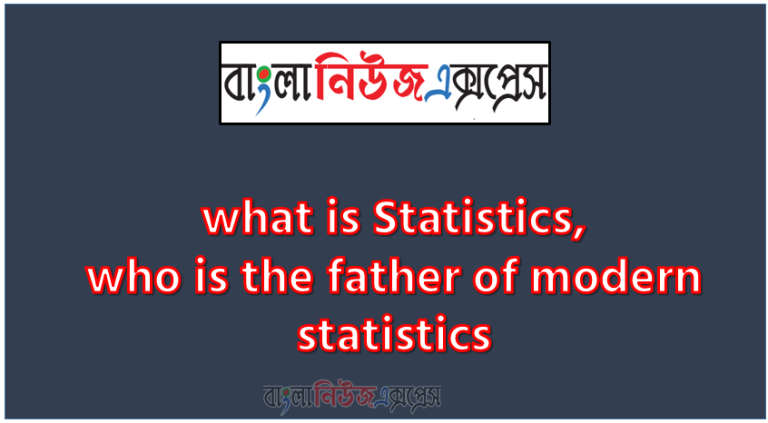 what is Statistics, who is the father of modern statistics, what is the origin of the word Statistics