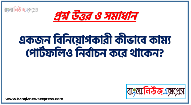 একজন বিনিয়োগকারী কীভাবে কাম্য পোর্টফলিও নির্বাচন করে থাকেন?, বিনিয়োগকারী কীভাবে কাম্য পোর্টফলিও নির্বাচন করবে, কীভাবে কাম্য পোর্টফলিও নির্বাচন করতে হবে, কাম্য পোর্টফলিও নির্বাচন করার নিয়ম,