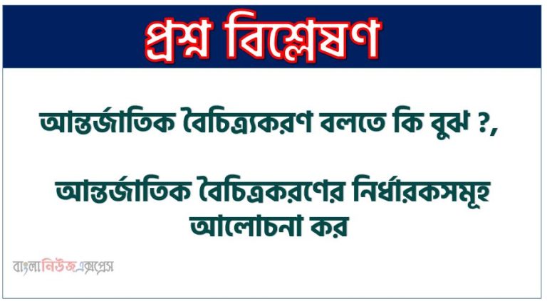 আন্তর্জাতিক বৈচিত্র্যকরণ বলতে কি বুঝ ?, আন্তর্জাতিক বৈচিত্রকরণের নির্ধারকসমূহ আলোচনা কর,আন্তর্জাতিক বৈচিত্র্যকরণ কি?