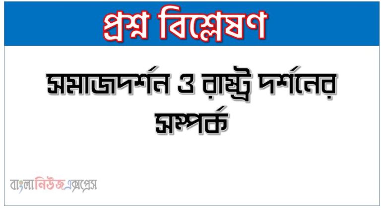 সমাজদর্শন ও রাষ্ট্র দর্শনের সম্পর্ক, সমাজদর্শ ও রাষ্ট্রদর্শনের সম্পর্ক, Relation between Social Philosophy & Political Philosophy